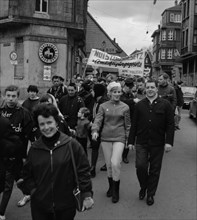 For disarmament and against nuclear weapons in Germany. DEU, here on 25. 3. 1967 in the Ruhr area,