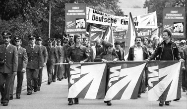 The march of the radical right-wing Young National Democrats (JN), the youth organisation of the