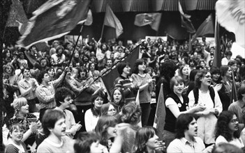 The 7th Federal Congress of the left Socialist German Workers' Youth (SDAJ) in 1982, Germany,