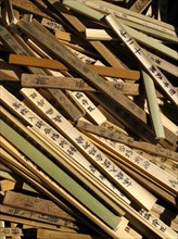 Wooden sticks with wishes, wish sticks, wooden sticks, Todai-Ji temple, Nara, Japan, Asia