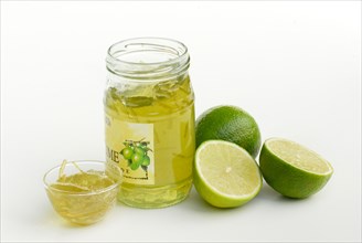 Lime marmalade in a glass