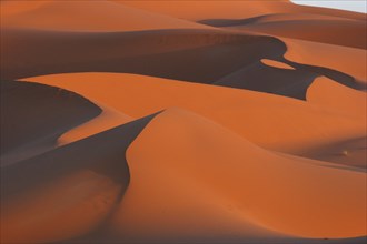 Red sand dunes of Erg Chebbi, the beginning of the Sahara Desert in Morocco, North Africa