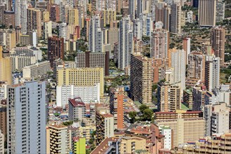 Skyscraper, view from the cross of Benidorm of the city, Benidorm, Sierra Helada, Costa Blanca,