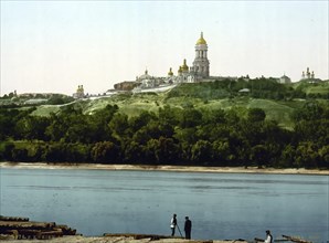 La Lavra, Kiev, Russia, Ukraine, c. 1890, Historic, digitally enhanced reproduction of a