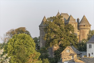 Bousquet castle from the 14th century, classified as a historical monument. Montpeyroux, Aveyron,