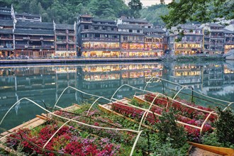 Chinese tourist attraction destination, Feng Huang Ancient Town (Phoenix Ancient Town) on Tuo Jiang