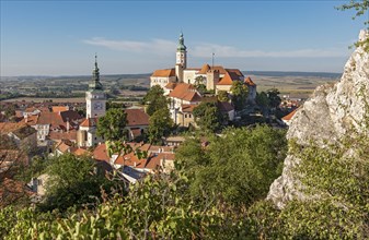 Old town centre and castle, Mikulov, Czech Republic, Europe