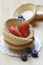 Tartelette, pre-made tartlet base with strawberry and blueberries