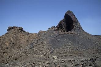 Volcanic crater in Timanfaya National Park, Lanzarote, Canary Islands, Spain, Europe