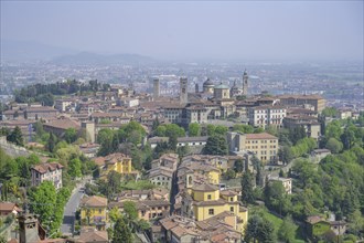 View of the old town, Bergamo, province of Bergamo, Italy, Europe