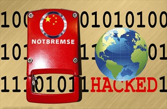 Symbolic image, hacking China, cyber security, cyber attacks worldwide, computer crime, digital IT