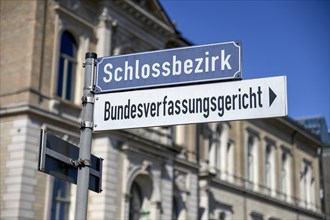 Sign at the Federal Constitutional Court, Karlsruhe, Baden-Württemberg, Germany, Europe