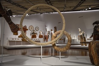 Shell money hoops in the National Museum, made by the Tolai tribe from the houses of the Nassa