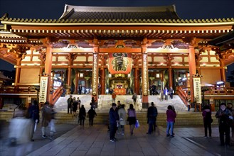 Senso-ji- or Asakusa-dera temple at night, district Asakusa, Tokyo, Japan, Asia