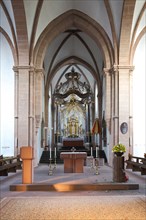 Interior view of the Romanesque Collegiate Basilica of St. Peter and Alexander, Aschaffenburg,