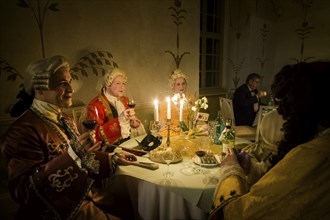 Masquerade ball at Rammenau Baroque Palace, Rammenau Palace in Rammenau near Bischofswerda in the