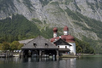 Königssee, Wallfahtskirche St. Bartholomä, Schönau, Königssee, Berchtesgaden National Park,