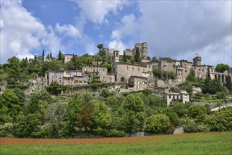 The village of Montbrun-les-Bains in the department of Drôme in the Auvergne-Rhône-Alpes region,