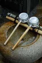 Fountains and ladles, stone fountains, ladle, Japan, Asia