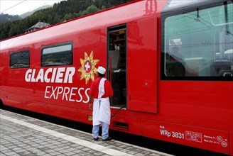 Glacier Express, panorama train, Disentis, Switzerland, Europe