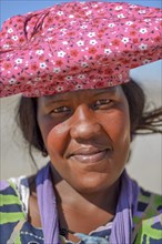 Portrait of a Herero woman, near Khorixas, Kunene Region, Namibia, Africa