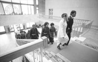 Faces of Mongolia under communist rule 1982 shows this photo.wedding party, MNG, Mongolia, Asia