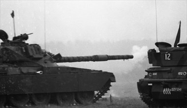 Bundeswehr practice shooting on 27. 11. 1975 in Soltau-Weizendorf, Germany, Europe