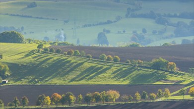 Autumnal field landscape near Possendorf in the Eastern Ore Mountains