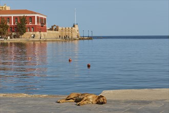 Venetian old town, Venetian harbour, Venetian bastion, calm sea, blue sea, grey-blue sea, blue