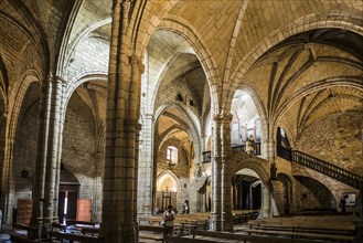 Interior view, church, La Puerta de las Gentes, San Vicente de la Barquera, Cantabria, Spain,