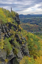 View from the Lilienstein, Saxon Switzerland, Elbe Sandstone Mountains, Saxony, Germany, Europe