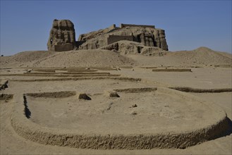 Deffufa, 19-meter-high brick building, ancient city of Kerma, Northern state, Nubia, Nile Valley,