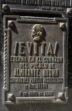 Grave of Eva Perón, detail, cemetery of Recoleta, Buenos Aires, Argentina, South America