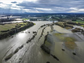 Marl-Haltern am See, North Rhine-Westphalia, Germany, Flooding on the Lippe, river in the Ruhr