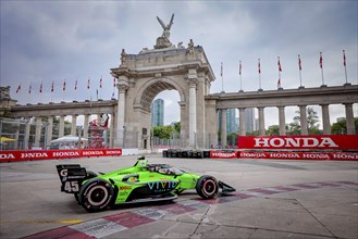 CHRISTIAN LUNGAARD (45) of Hedensted, Denmark celebrates in victory lane after winning the Honda