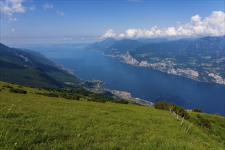 Panoramic view from Monte Baldo on Lake Garda in Italy