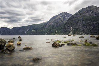 View over the Eidfjord, a fjord in Norway