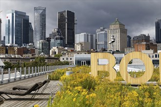 At the Cruise Ship Terminal with view on the city, Montreal, Province of Quebec, Canada, North