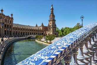 Detail of Plaza de Espana in Seville Spain