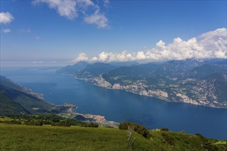 Panoramic view from Monte Baldo on Lake Garda in Italy