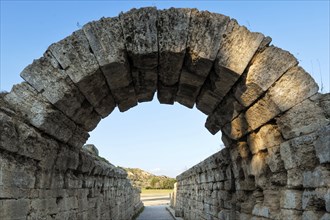 Krypte is the Stadium Monumental Entrance (5th cent. B.C.) in Olympia, Greece, Europe