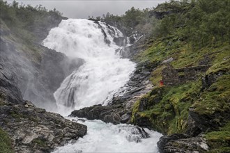 View of the Kjosfossen waterfall Norway