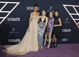 Elizabeth Banks, Ella Balinska, Kristen Stewart and Naomi Scott at the Los Angeles premiere of