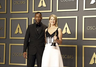 Laura Dern and Mahershala Ali at the 92nd Academy Awards, Press Room held at the Dolby Theatre in