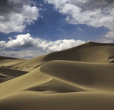 Big sand dune in Sahara desert landscape