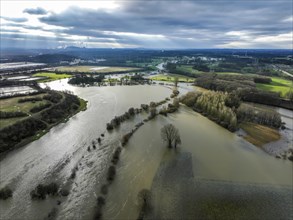 Marl-Haltern am See, North Rhine-Westphalia, Germany, Flooding on the Lippe, river in the Ruhr