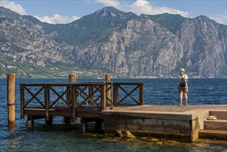 Jetty in the old town of Malcesine on Lake Garda in Italy