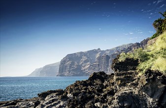 Los gigantes cliffs coast natural landmark and scenery in south tenerife island spain