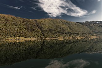 View over the Isfjorden, a fjord in Norway