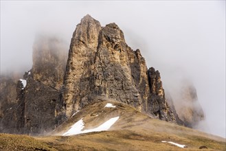 Morning mist in the Dolomites in South Tyrol, Italy, Europe